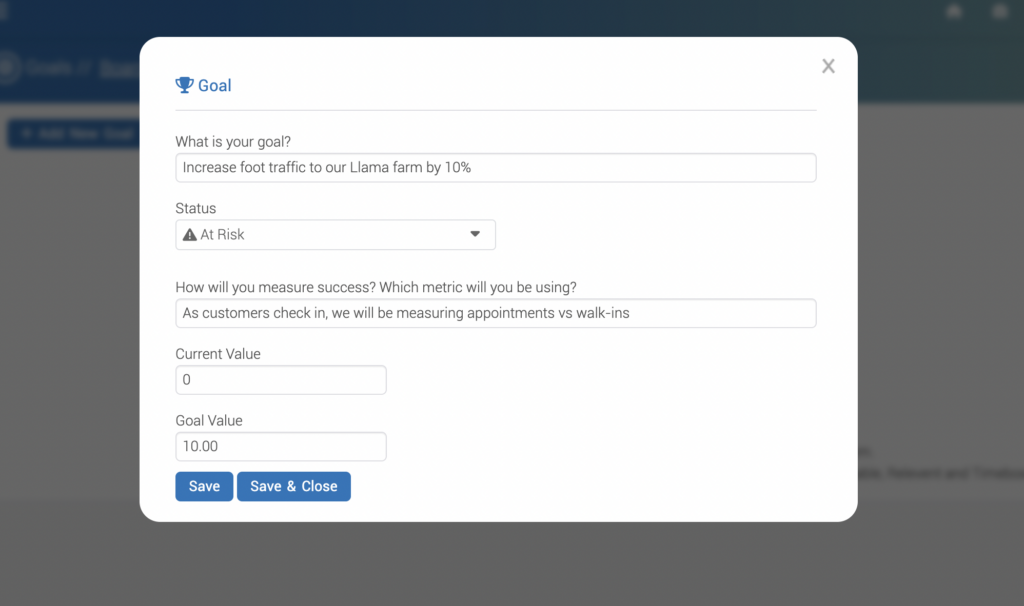 Create-A-Goal-Leantime-Project-Management-Light-Mode