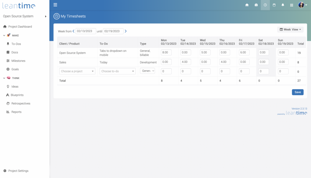 Timesheets-view-Leantime-Project-Management-Light-mode
