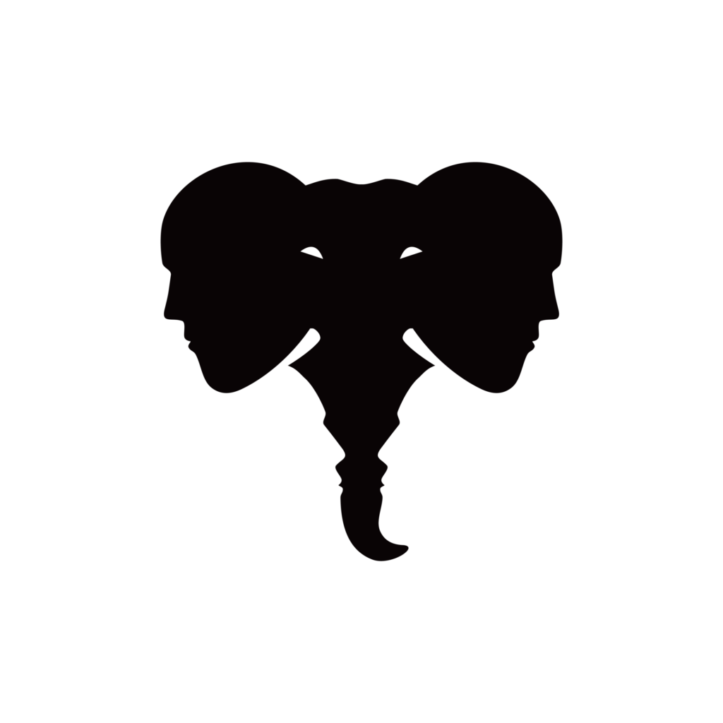 You either see an elephant or two faces.