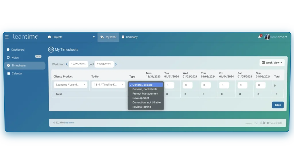 Track Your Work Time In Leantime Great For Client Billing
